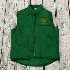 Vintage 80s Ashford Academy Falcons Green 1980s Vest Jacket